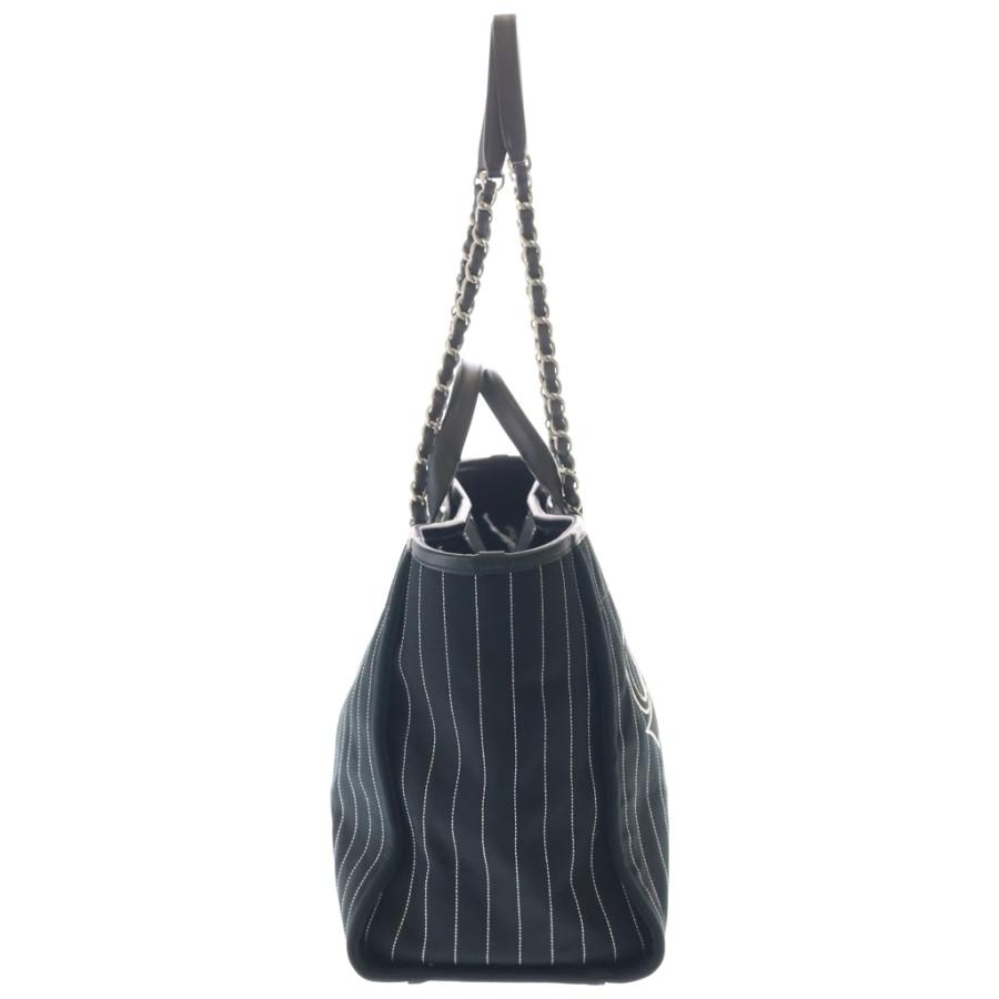 CHANEL（シャネル） ドーヴィルMM キャンバス ロゴ刺繍 トートバッグ
