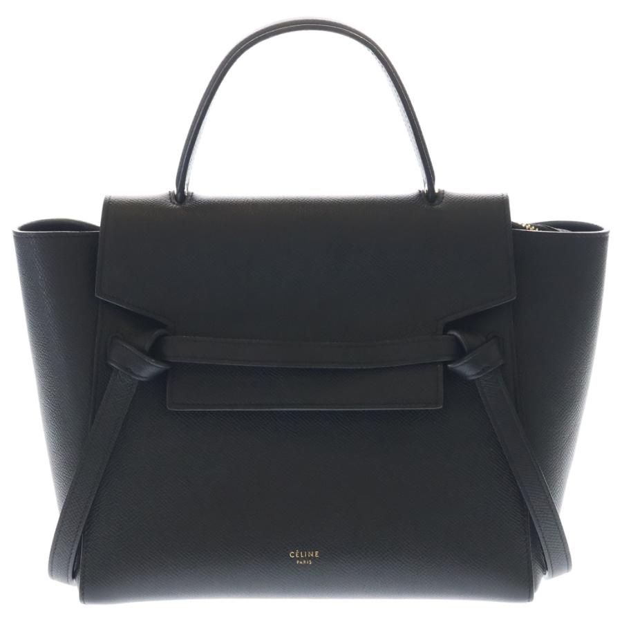 極美品 セリーヌ ベルトバッグ マイクロ ブラック CELINE（セリーヌ） ベルトバッグ マイクロ レザー 2WAYバッグ
