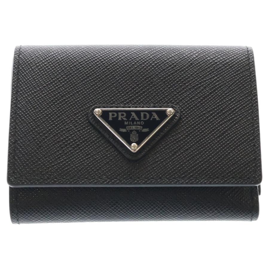 PRADA（プラダ） サフィアーノトライアングルロゴ レザー 三つ折り財布