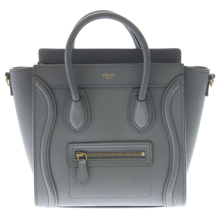 【日曜限定価格‼️】CELINE ラゲージ ナノ グレー ハンドバッグ ショルダー CELINE（セリーヌ） ラゲージ ナノ 2WAYショルダーバッグ ハンドバッグ