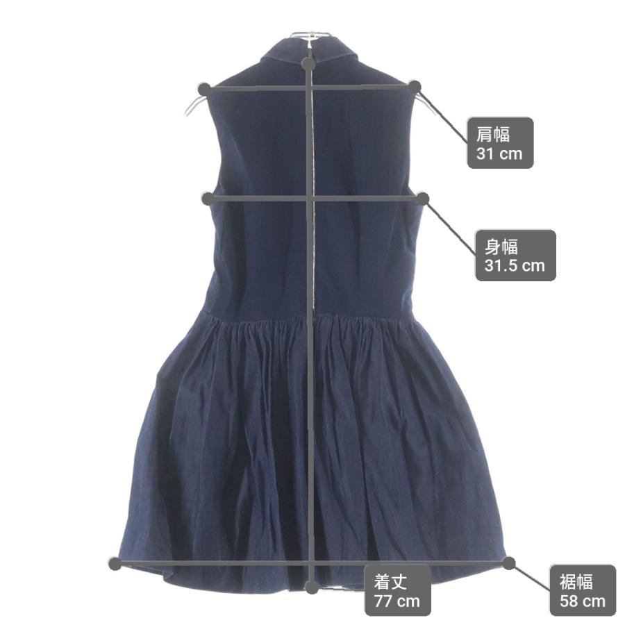 miumiu ミュウミュウ レギュラーカラー ギャザー デニム ワンピース