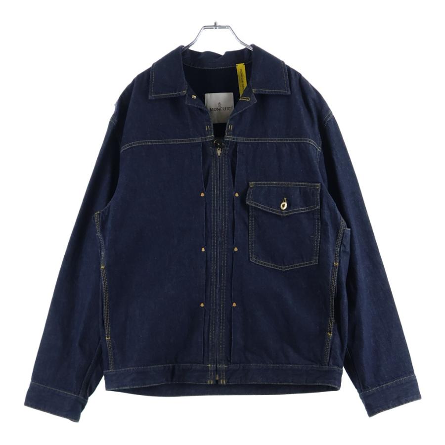 モンクレール ジーニアス 25SS ×メルセデスベンツ フロントジップアップジャケット デニムジャケット インディゴ K14011A00010 M5923の画像