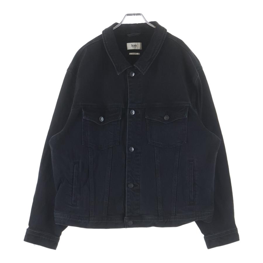 KITH キス ダメージ加工デニムジャケット ジージャン XL ブラック メンズ KITH（キス） コットン デニムジャケット ブラック 24-011-060-0002-7