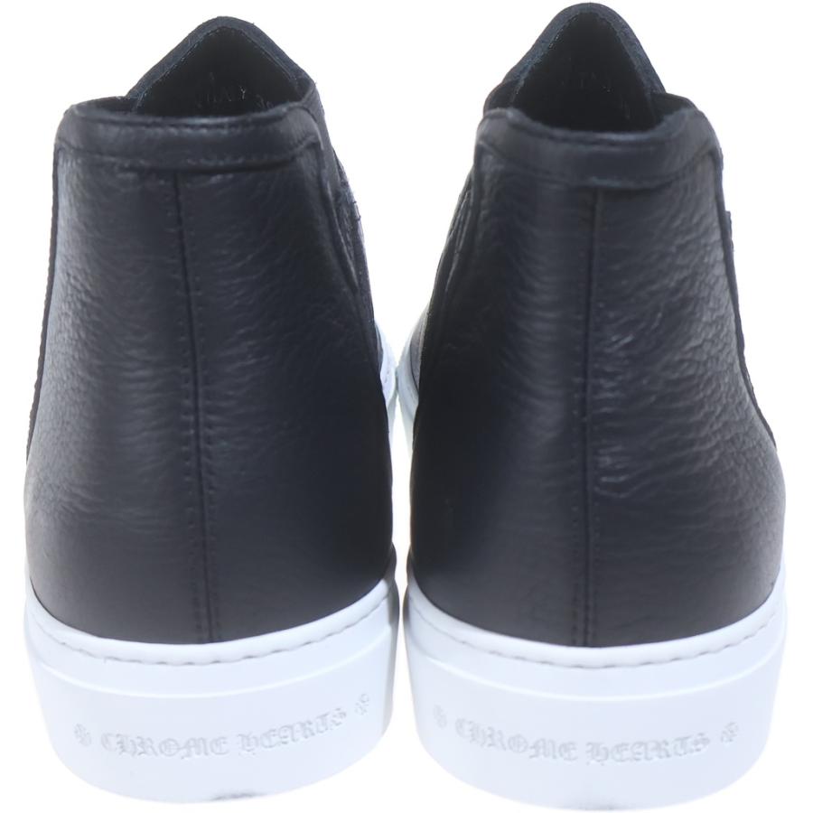 CHROME ブラック ミッドカットシューズ　US8 26.0 CHROME HEARTS（クロムハーツ） Mid-Top Leather Slip-Ons ミッド
