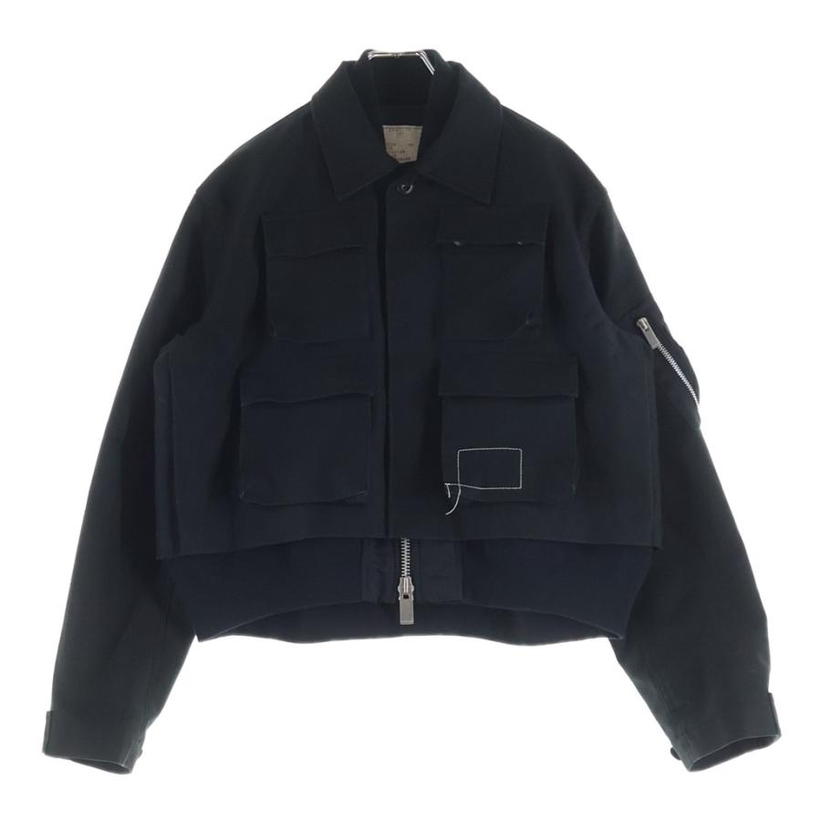 sacai 25SS ジャケット ブルゾン MA-1 ブラック 4 sacai（サカイ） ×WTAPS 25SS コットンバック サテンナイロン ツイル