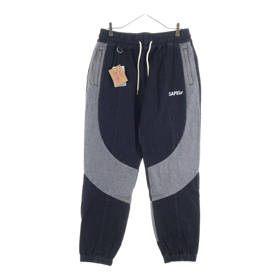 SAPEur DENIM TRACK PANTS【XL】 サプールトラックパンツ SAPEur サプール DENIM TRACK PANTS トラックデニムパンツ ブラック