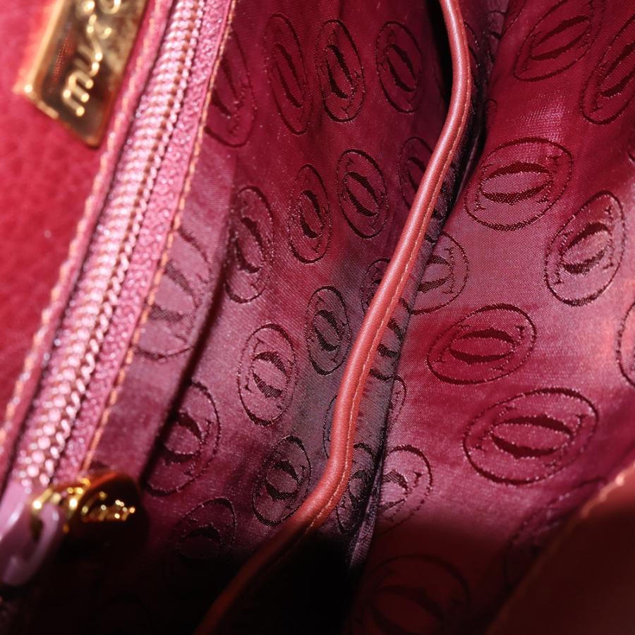 Cartier カルティエ マスト Wフラップ ショルダーバッグ ワインレッド 