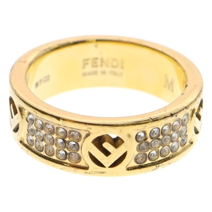 FENDI（フェンディ） エフイズ ライトストーンリング 指輪 ゴールド GP