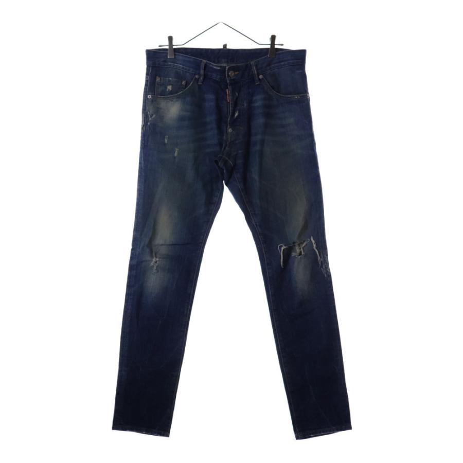 DSQUARED2（ディースクエアード） ダメージ加工 レザーパッチ