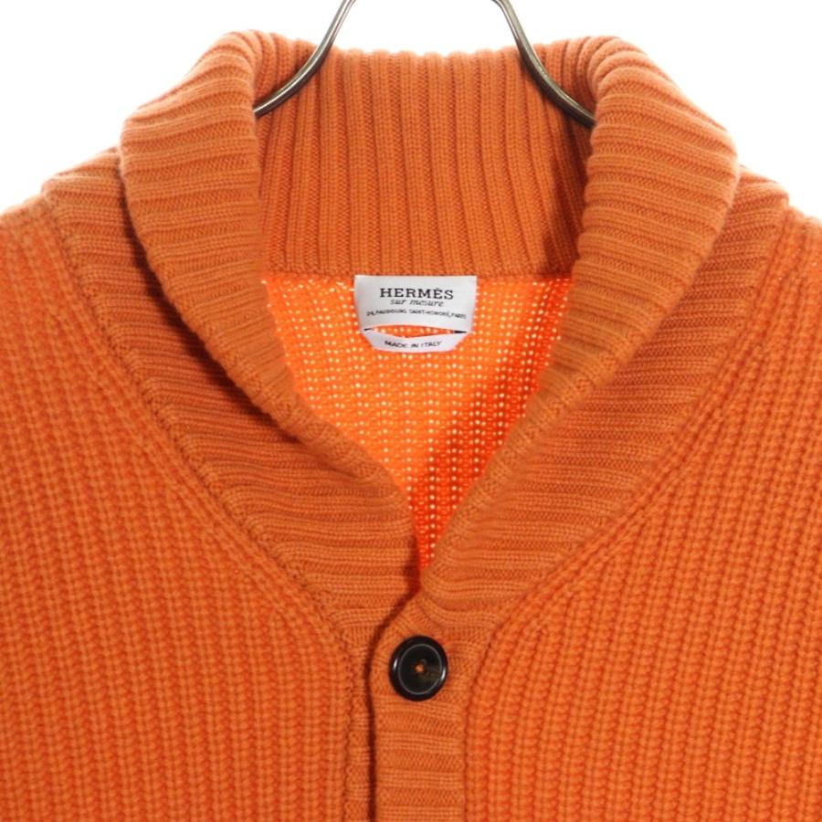 【新品未使用】HERMESカシミヤ100%カーディガン HERMES（エルメス） | 2020AW | カシミヤ100％ レザーパッチ ニット