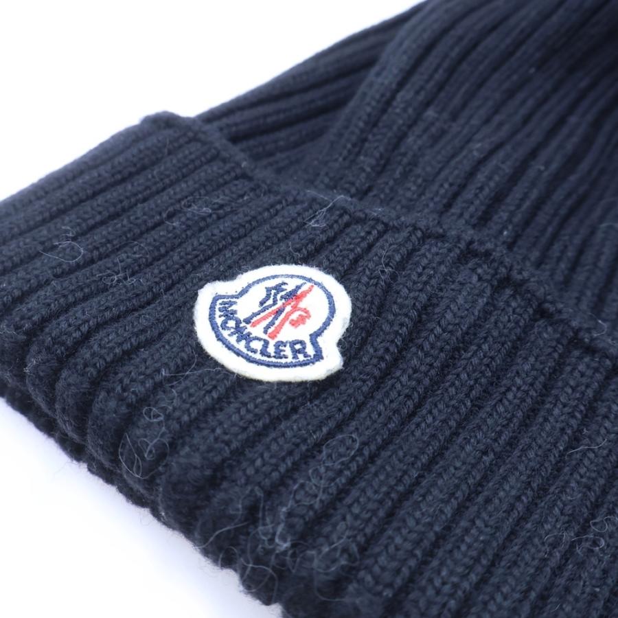 MONCLER モンクレール ロゴワッペン付 フォックス×ウール ニットキャップ 帽子 キッズ ブラックの画像