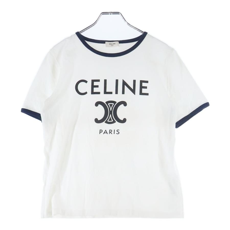 CELINE トリオンフTシャツ クロップドTシャツ エディ期 美品 希少】 セリーヌ CELINE クロップド丈 Tシャツ L エディ期 CELINE