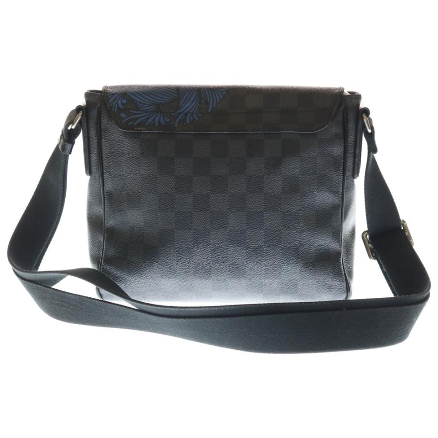 LOUIS VUITTON ルイヴィトン ダミエグラフィット ディストリクトPM ショルダーバッグ ブラック×ブルー PVC N41714 ブラック金具 LOUIS VUITTON（ルイ・ヴィトン） ダミエグラフィット ディストリクト