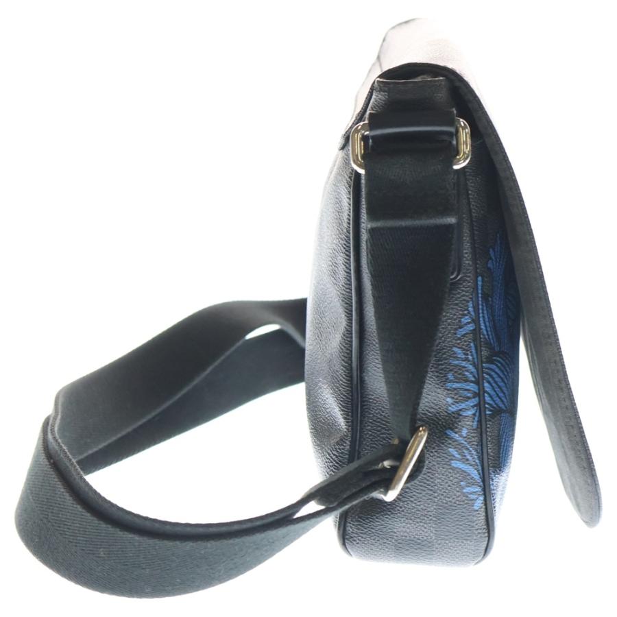 LOUIS VUITTON ルイヴィトン ダミエグラフィット ディストリクトPM ショルダーバッグ ブラック×ブルー PVC N41714 ブラック金具 LOUIS VUITTON（ルイ・ヴィトン） ダミエグラフィット ディストリクト