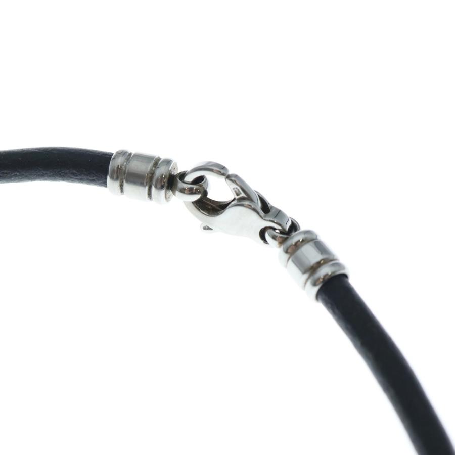BVLGARI ブルガリ トンドクラウン ペンダント ネックレス チョーカー レザー K18×SS ジュエリー アクセサリー_3