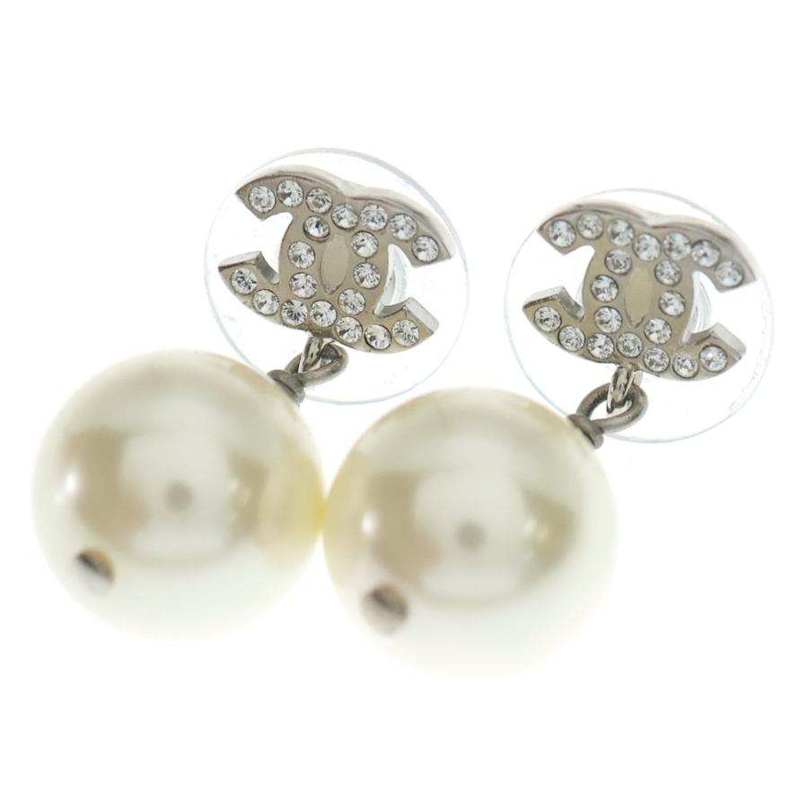 CHANEL（シャネル） ココマーク ラインストーン パール ピアス