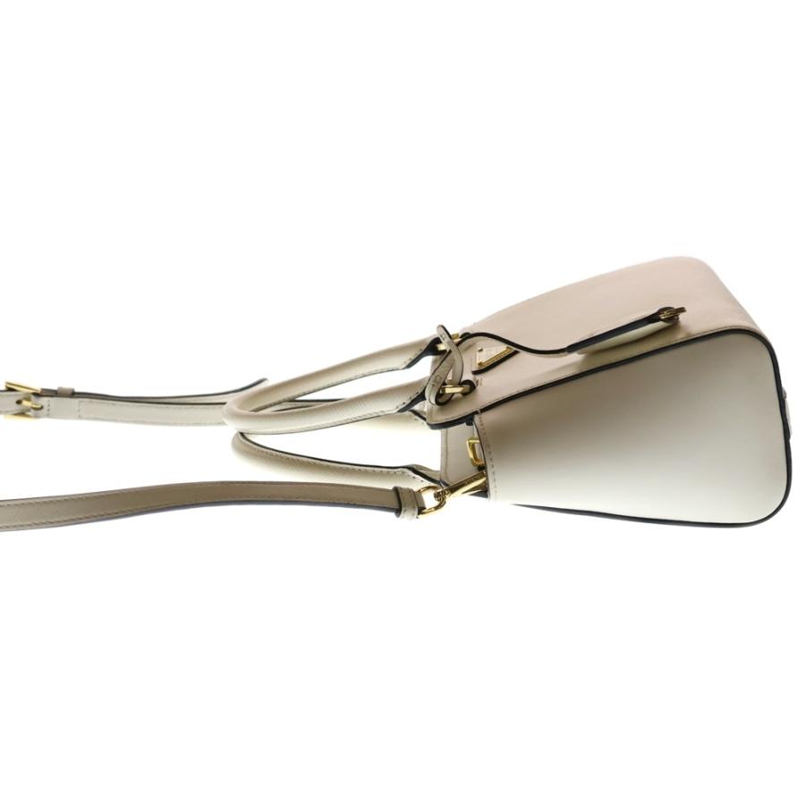 PRADA プラダ 2WAYハンドバッグ ショルダーバッグ ホワイト レザー 1BA380 ゴールド金具 PRADA（プラダ） 2WAYハンドバッグ ショルダーバッグ ホワイト レザー