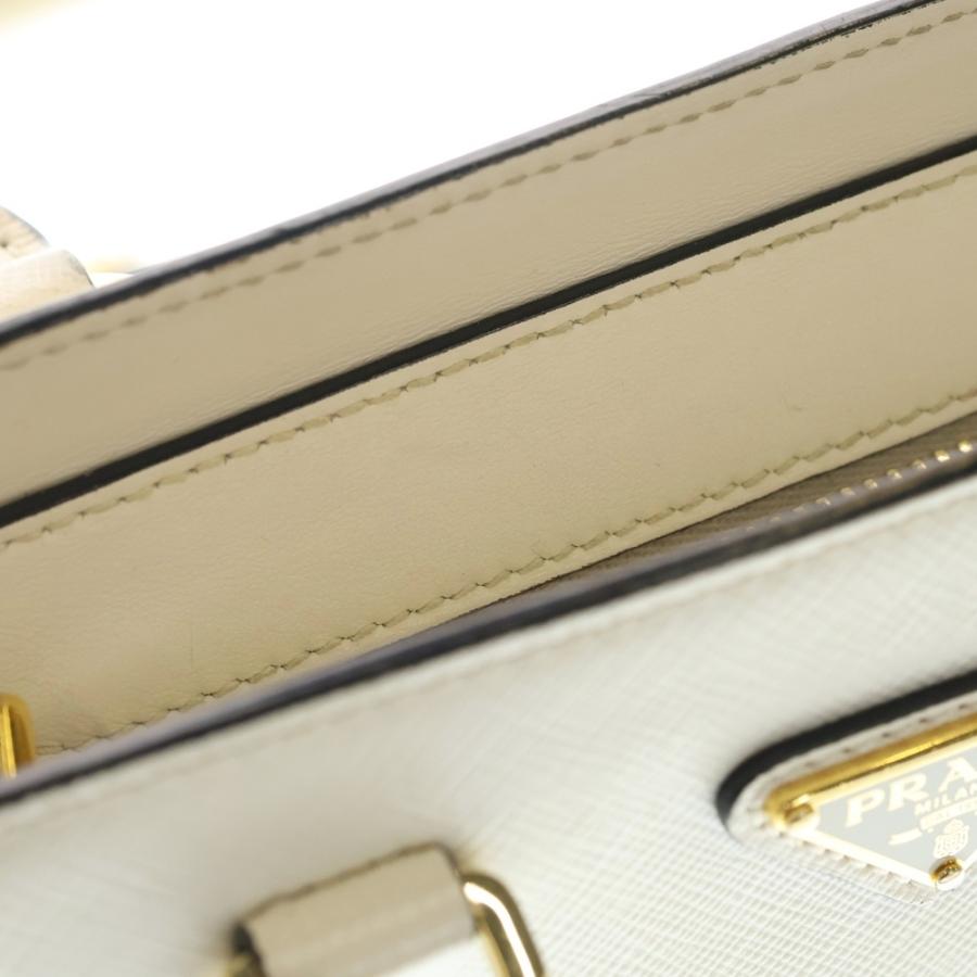 PRADA プラダ 2WAYハンドバッグ ショルダーバッグ ホワイト レザー 1BA380 ゴールド金具 PRADA（プラダ） 2WAYハンドバッグ ショルダーバッグ ホワイト レザー