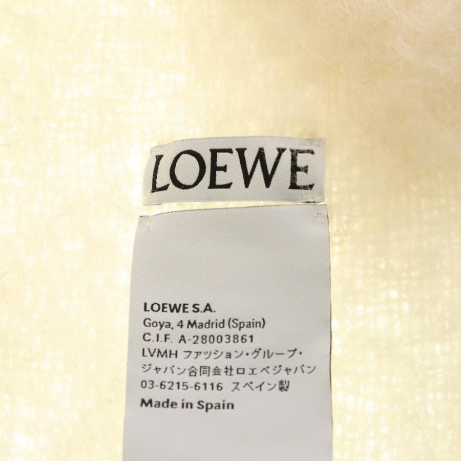 LOEWE ロエベ ロゴ アナグラム フリンジ マフラー モヘア ウール アイボリー FSA6SS1X05 LOEWE（ロエベ） ロゴ アナグラム フリンジ マフラー モヘア ウール