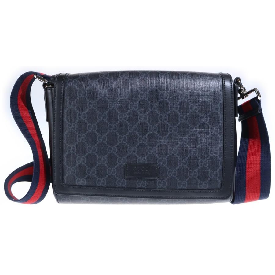 GUCCI グッチ GGスプリーム クロスボディ メッセンジャーバッグ ブラック PVCレザー 771167 GUCCI（グッチ） GGスプリーム クロスボディ メッセンジャーバッグ