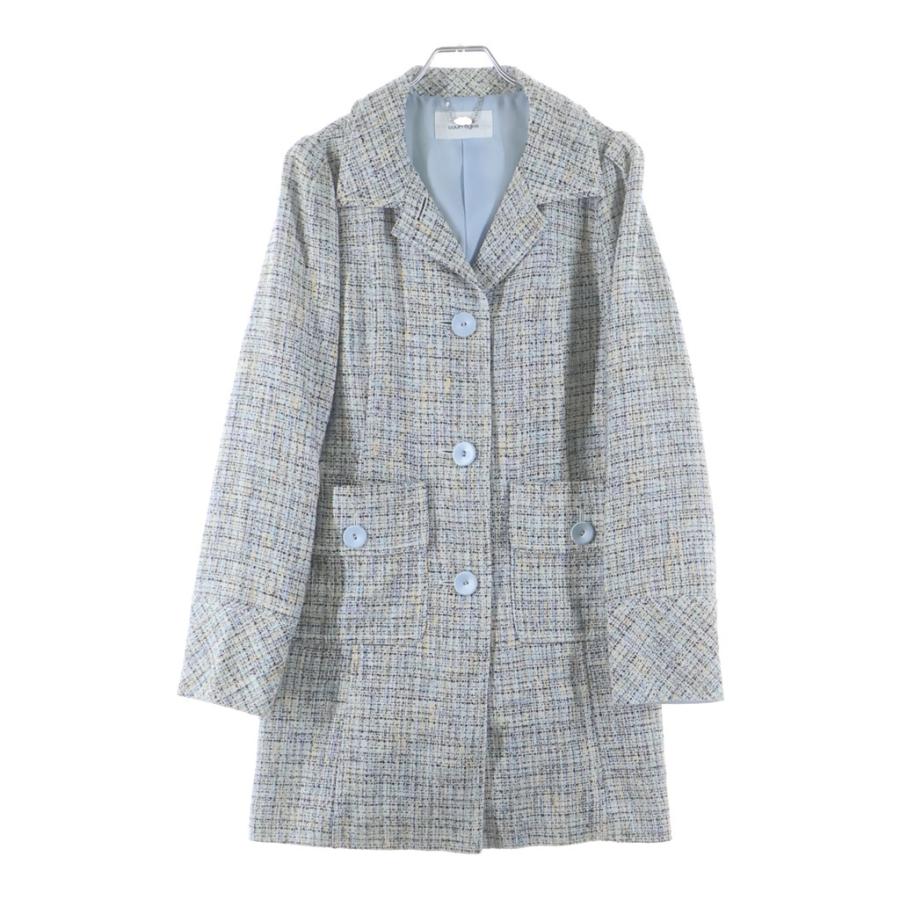 courreges（クレージュ） マルチカラーツイード 3B ロングジャケット 