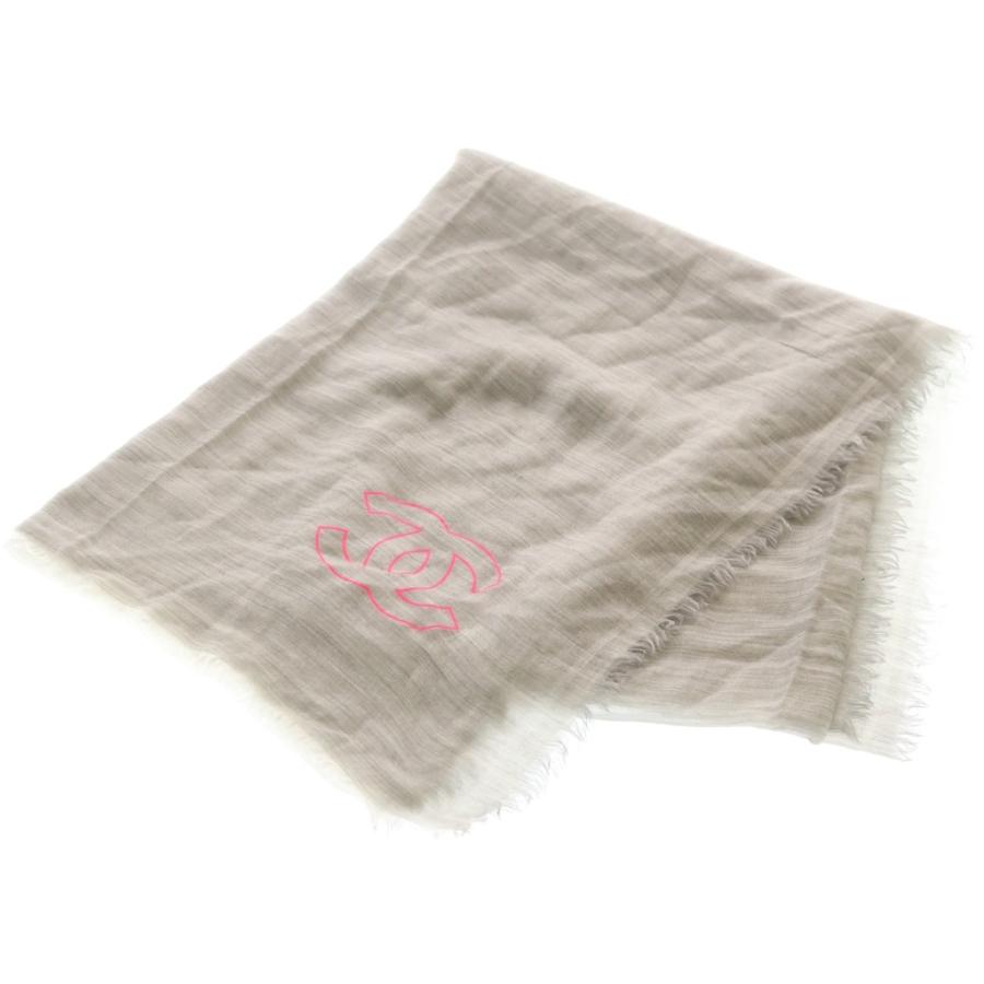 CHANEL（シャネル） ココマークプリント シルク混 カシミヤ ストール