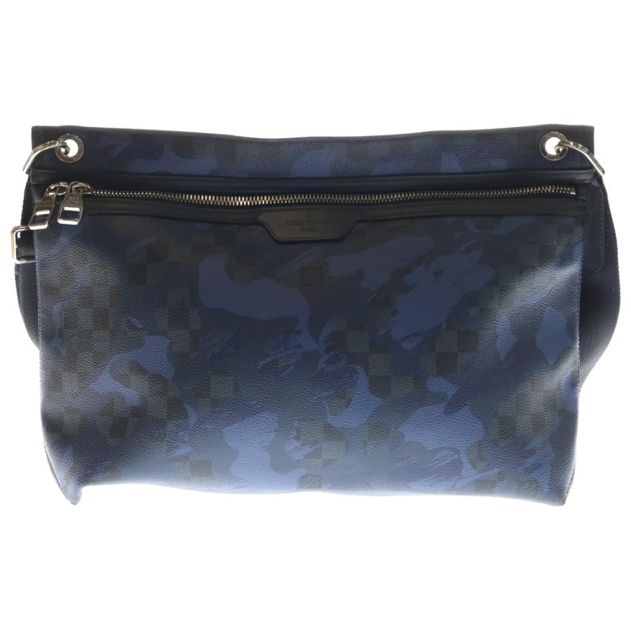 LOUIS VUITTON ルイヴィトン ダミエ・コバルト カモフラージュ ハンター ショルダーバッグ サコッシュバッグ ブルー レザー N41653 シルバー金具 LOUIS VUITTON（ルイ・ヴィトン） ダミエ・コバルト カモフラージュ