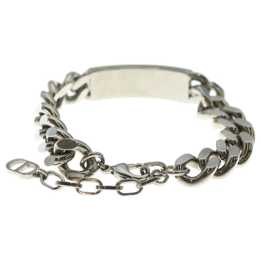 美品 クリスチャンディオール アンクレット ロゴプレート シルバー 28cm Christian Dior（クリスチャン・ディオール） ロゴプレート チェーン