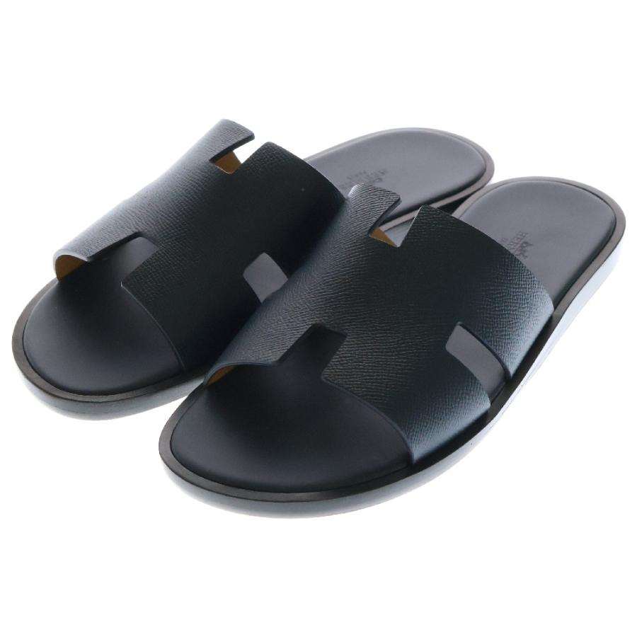 HERMES エルメス イズミール サンダル ネイビー エプソン レザー 靴  