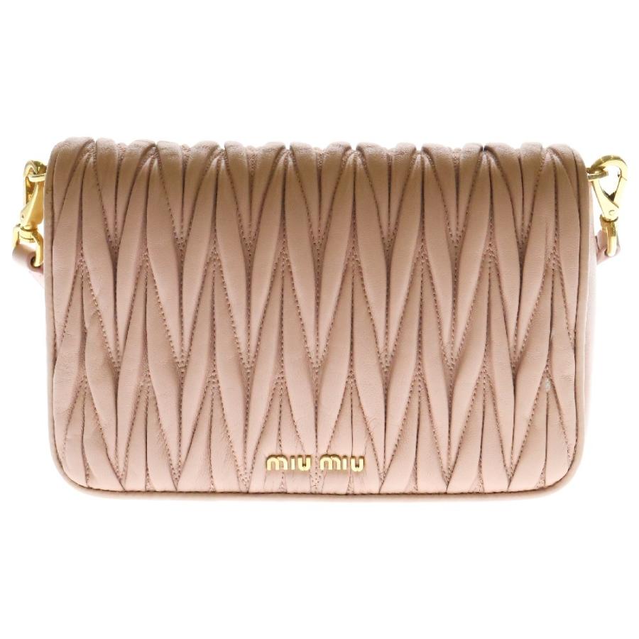 miumiu ミュウミュウ マテラッセ ショルダーバック ピンク レザー