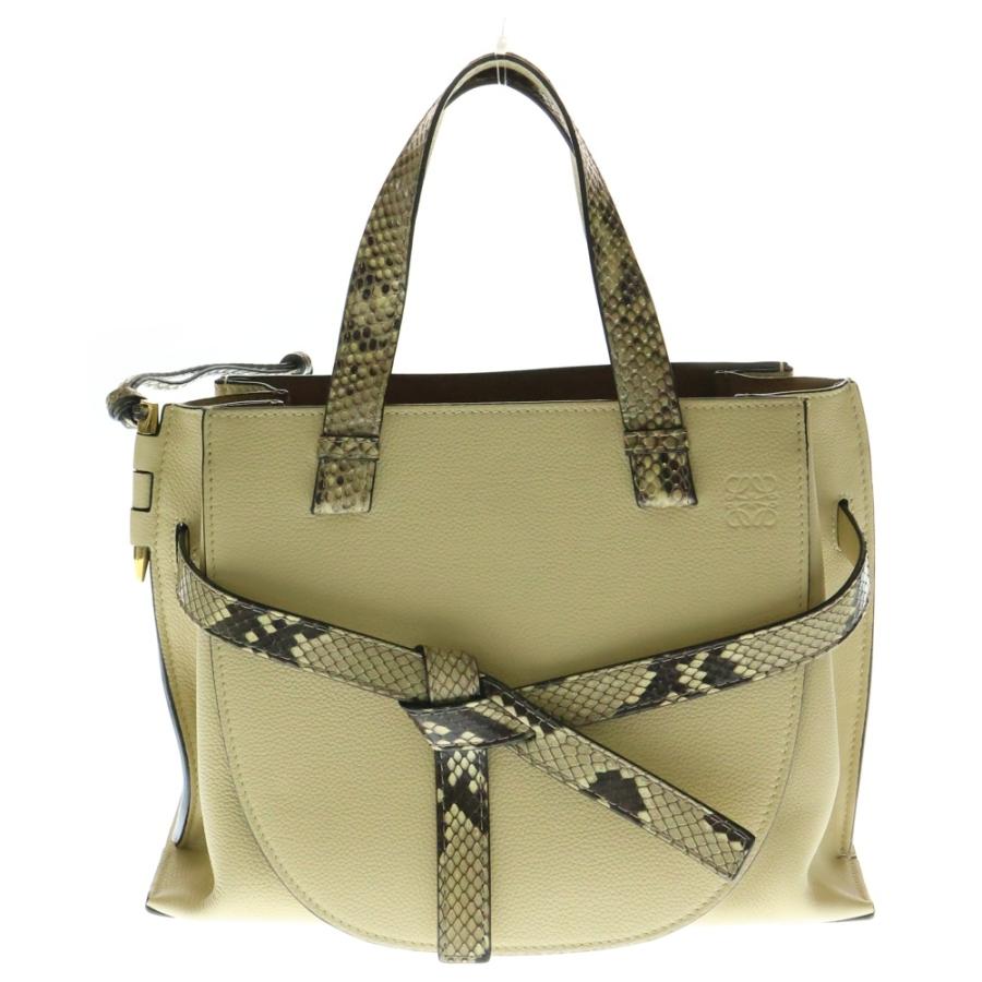 LOEWE（ロエベ） ゲート トップハンドル スモール ベージュ レザー