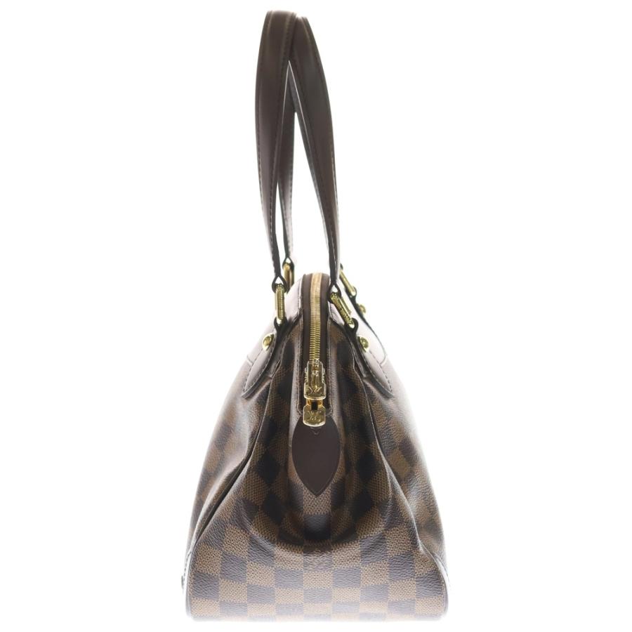 LOUIS VUITTON ルイヴィトン ダミエ ヴェローナPM ハンドバッグ ブラウン レザー×PVC N41117 ゴールド金具