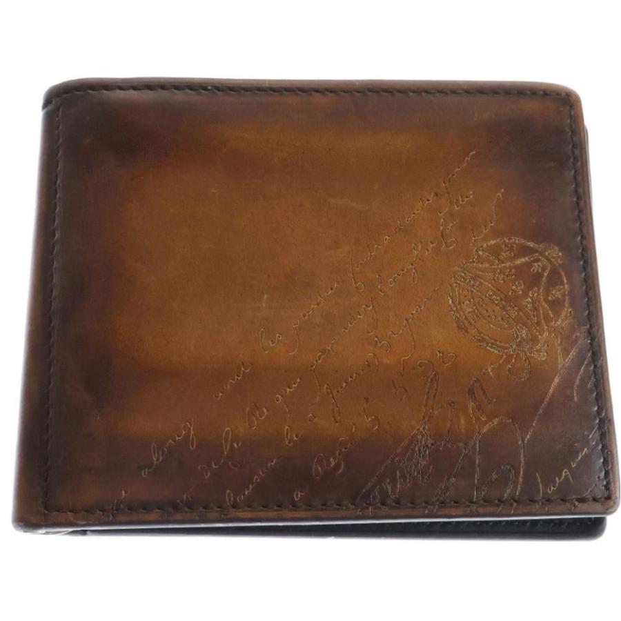 ベルルッティ　マネークリップ　フィギュア　折り財布　ブラウン　カリグラフィ BERLUTIマネークリップスペシャルオーダーフィギュア二つ折り財布