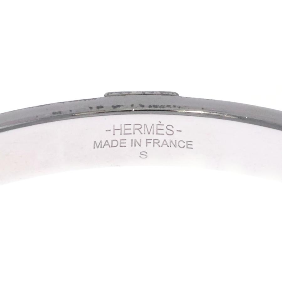 HERMES シルバー ブラウン バングル HERMES（エルメス） エマイユ バングル ブレスレット シルバー