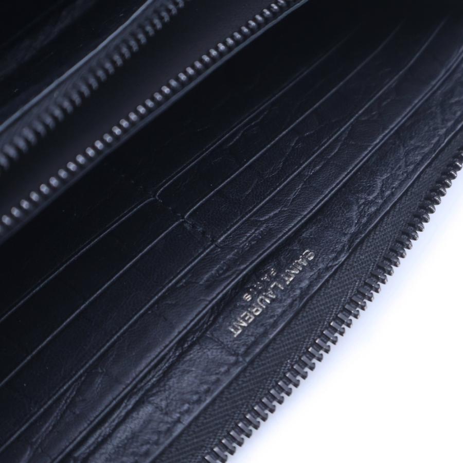 SAINT LAURENT PARIS サンローランパリ クロコ 型押しレザー ロゴ