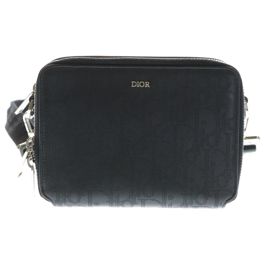 DIOR ディオール オブリークショルダーバッグ ブラック レザー