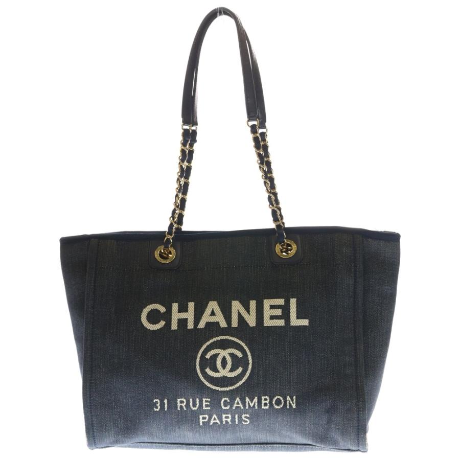 CHANEL（シャネル） ドーヴィルMM トートバック ハンドバッグ ネイビー