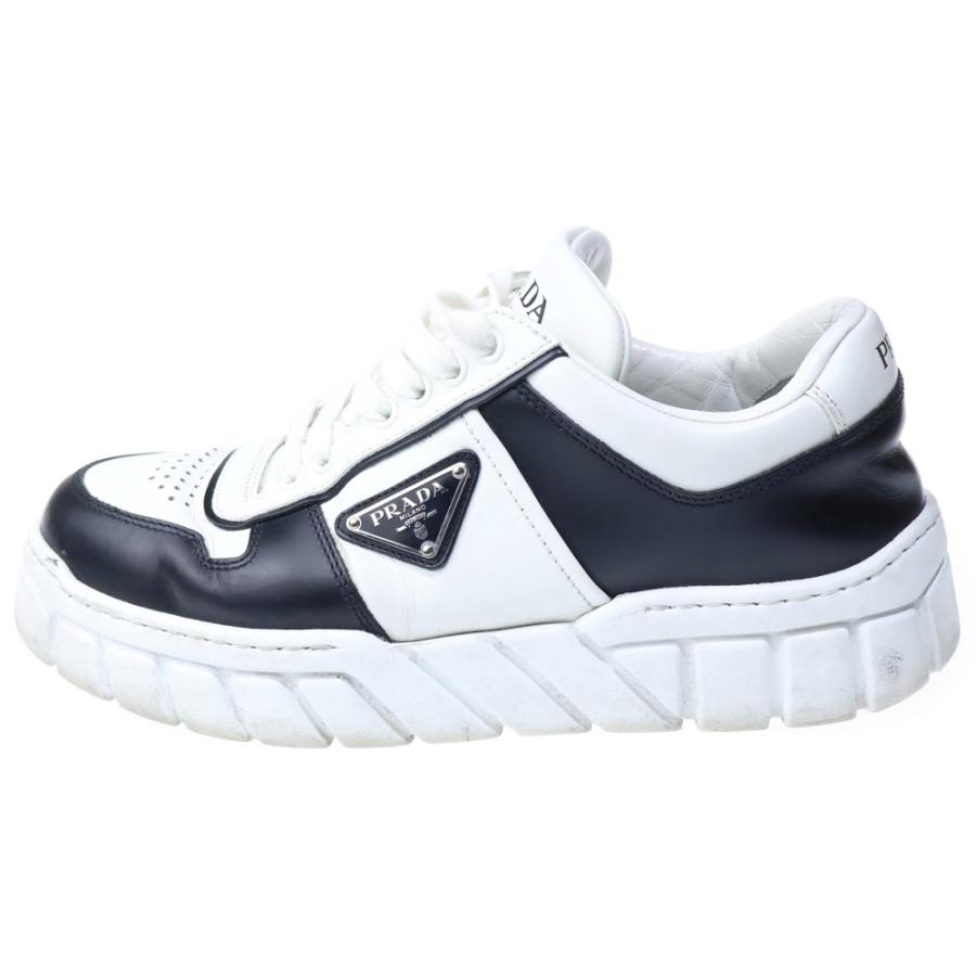 PRADA（プラダ） トライアングルロゴプレート レザー レースアップ 