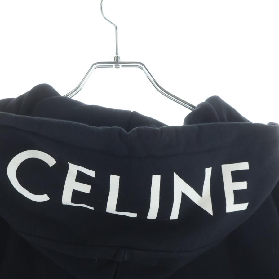 celine フードロゴ ジップパーカー CELINE（セリーヌ） フードロゴプリント ジップアップパーカー