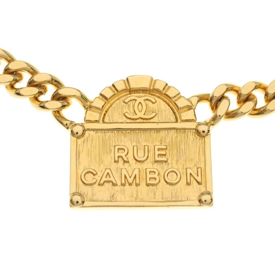 CHANEL（シャネル） RUE CAMBON ロゴ チェーン ネックレス ゴールド