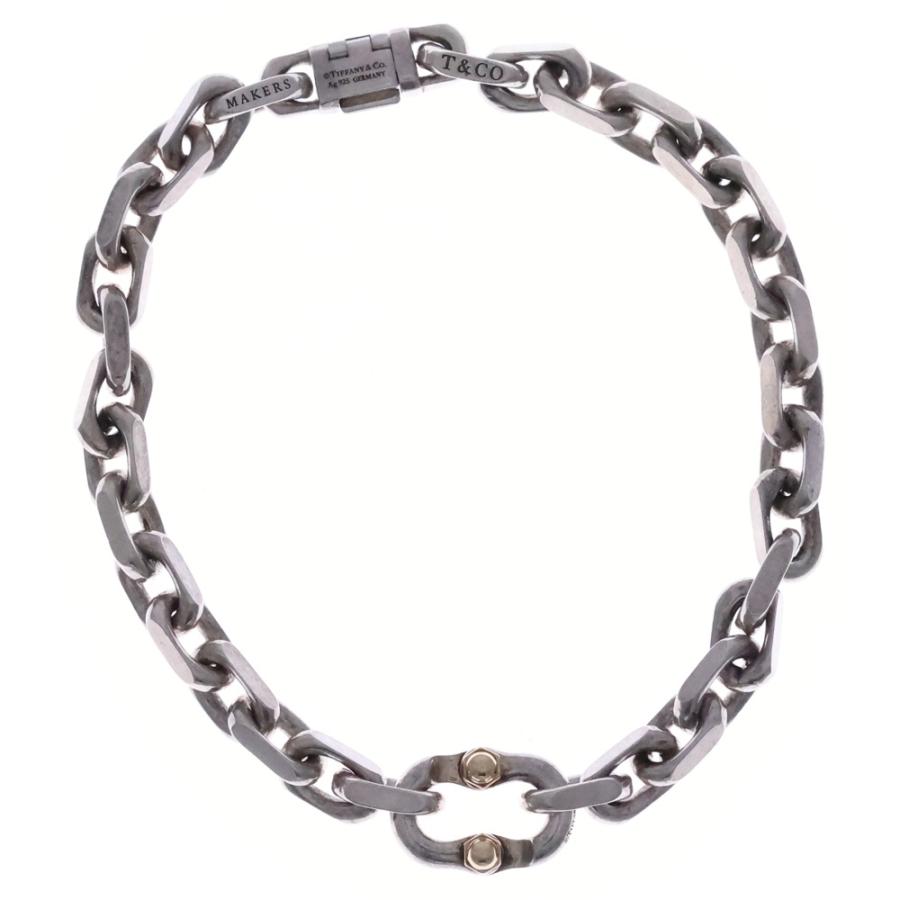 美品 正規品Tiffanyメイカーズ ナロー ブレスレット シルバー TIFFANY&Co.（ティファニー） TIFFANY & Co. メイカーズナローチェーン