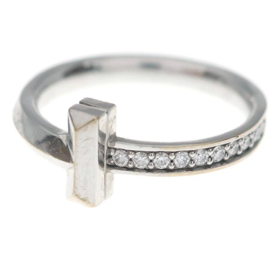ティファニー Tiffany & Co. リングTワンナローK18WG 10号 TIFFANY&Co.（ティファニー） TIFFANY & Co. Tワンナロー ダイヤリング