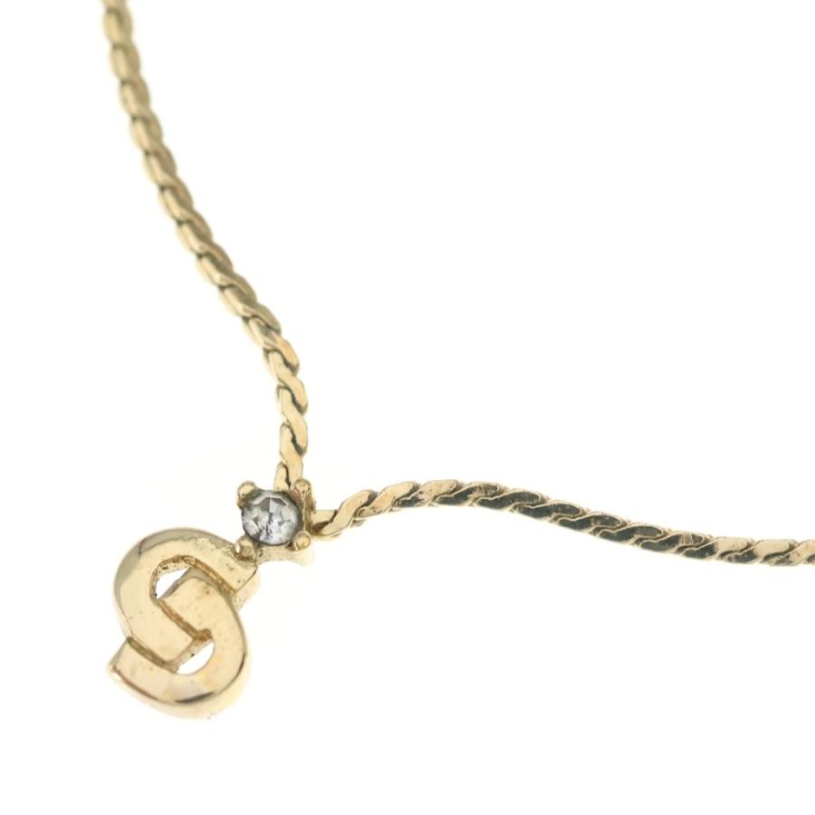 Dior ゴールド チェーンネックレス クリスタル Christian Dior（クリスチャン・ディオール） CDロゴ ワンポイント