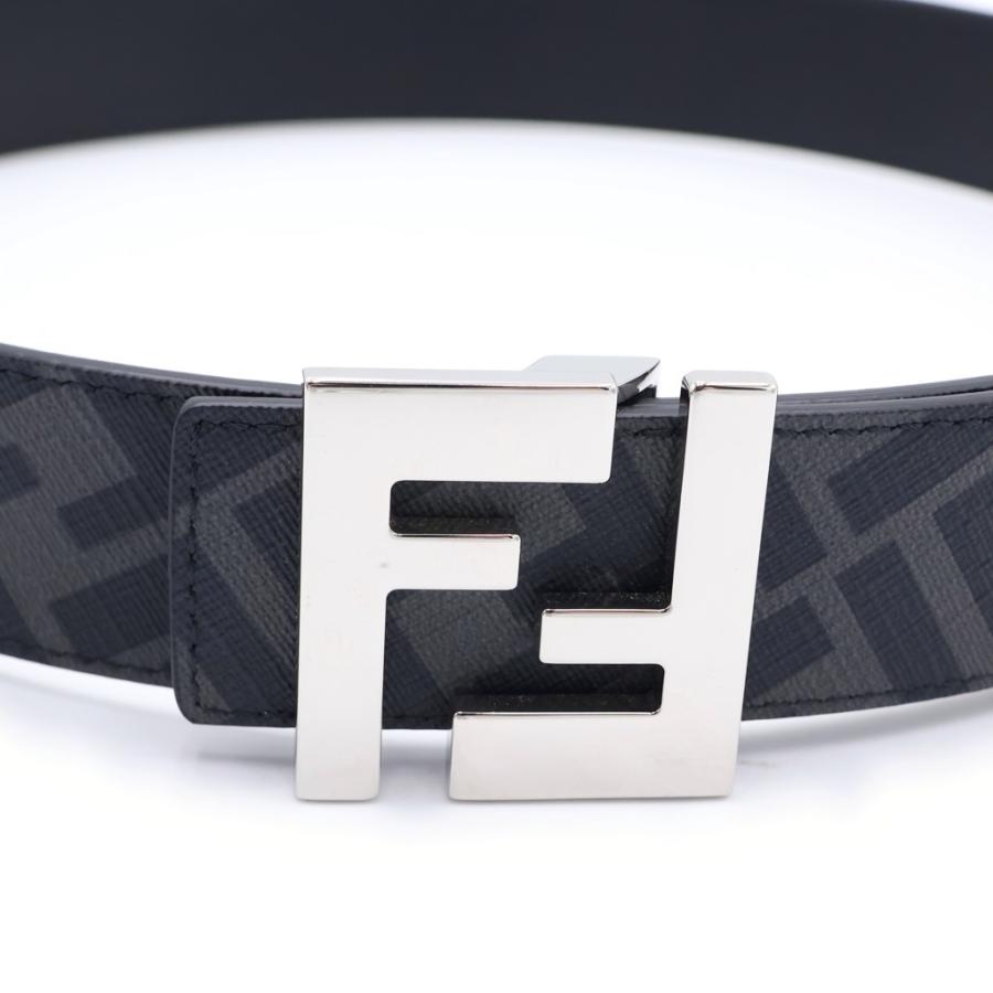 FENDI（フェンディ） FFスクエア リバーシブルベルト ブラック レザー