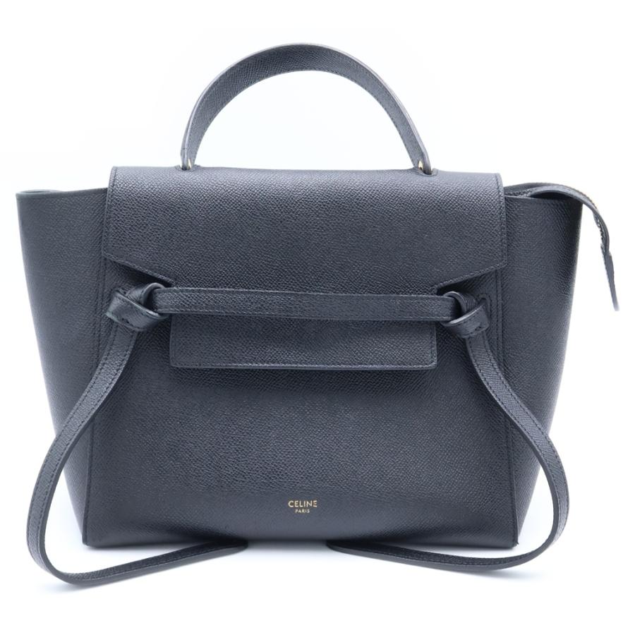 【配送可】［値下げ］【美品】セリーヌ ベルトバッグ マイクロ　ブラック CELINE（セリーヌ） ベルトバッグ マイクロ 2WAYバッグ ハンドバッグ
