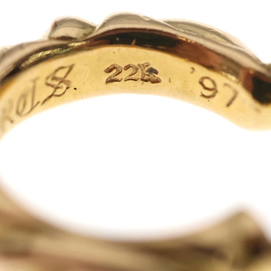 CHROME HEARTS クロムハーツ 22K HOOP SCROOL 1 22Kスクロールフープ ゴールドピアス CHROME HEARTS（クロムハーツ） 22K HOOP SCROOL スクロール フープ