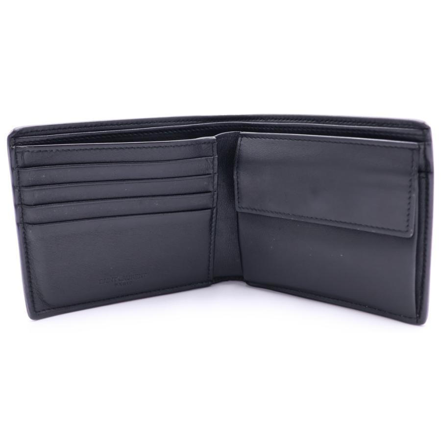 SAINT LAURENT PARIS サンローランパリ レザーコンパクトウォレット 二
