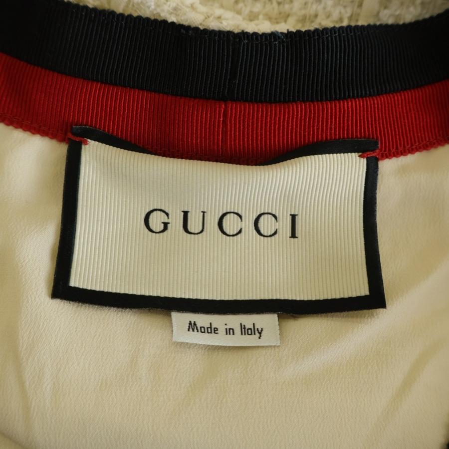 GUCCI（グッチ） GGボタン ウェブライン Vネック ツイード ロング