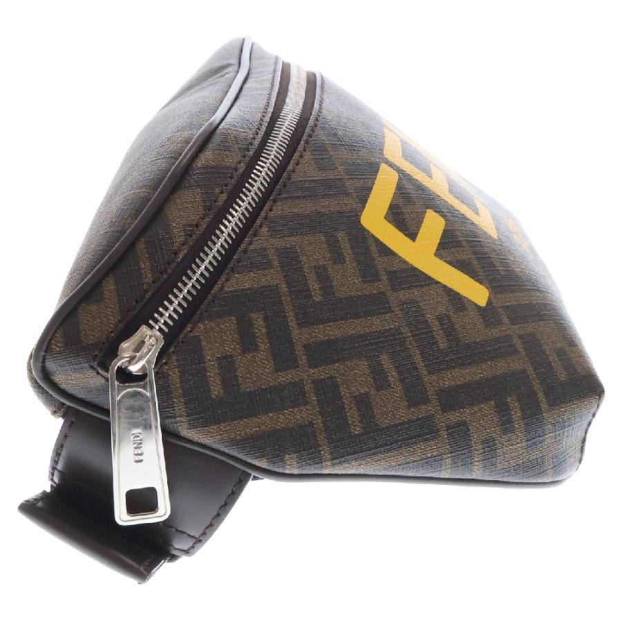Fendi ボディバッグ ロゴプリント ブラウン FENDI（フェンディ） ズッカ ロゴ ウエストバッグ ボディバッグ