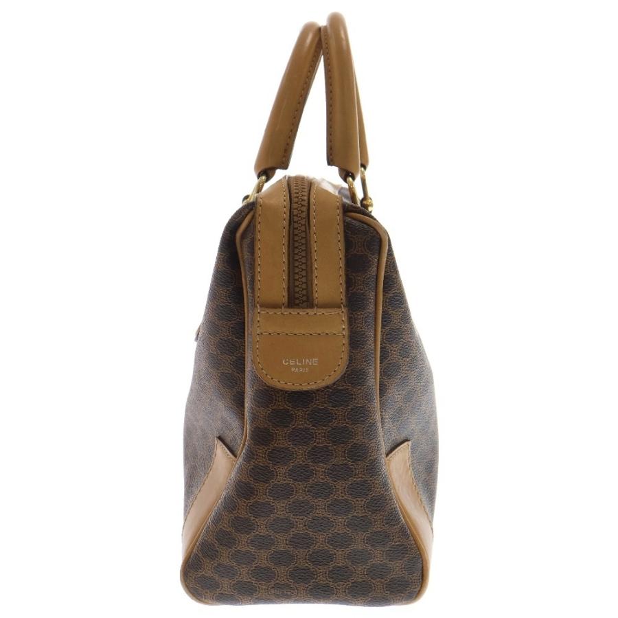 CELINE（セリーヌ） マカダム柄ミニレザーボストンバッグ ブラウン